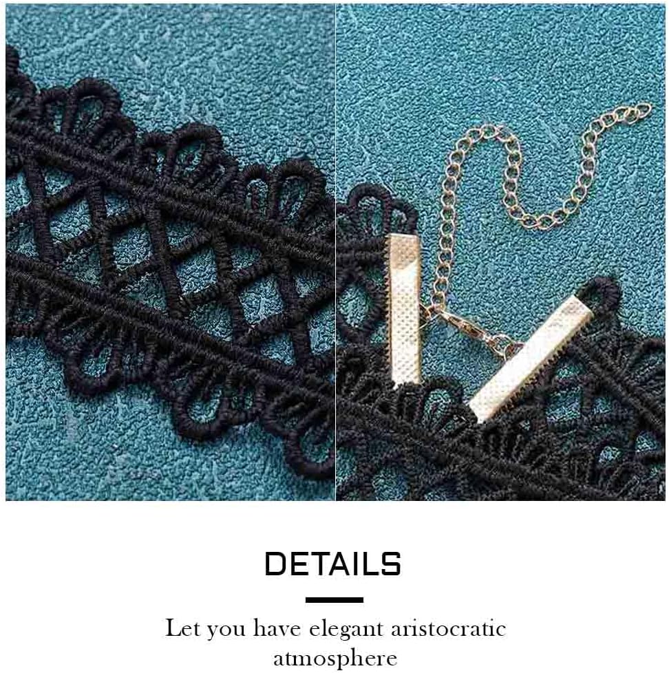 JAKAWIN Black Choker Necklace White Lace Chokers for Women - Image 6
