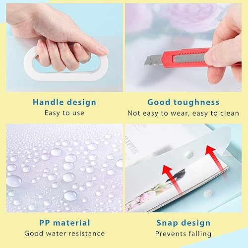 Miniatura 4 de Bolsas de portafolios de arte de 17.32 x 14.17 pulgadas, 2 piezas de carpetas para obras de arte para niños, portafolios de recuerdos con asas,