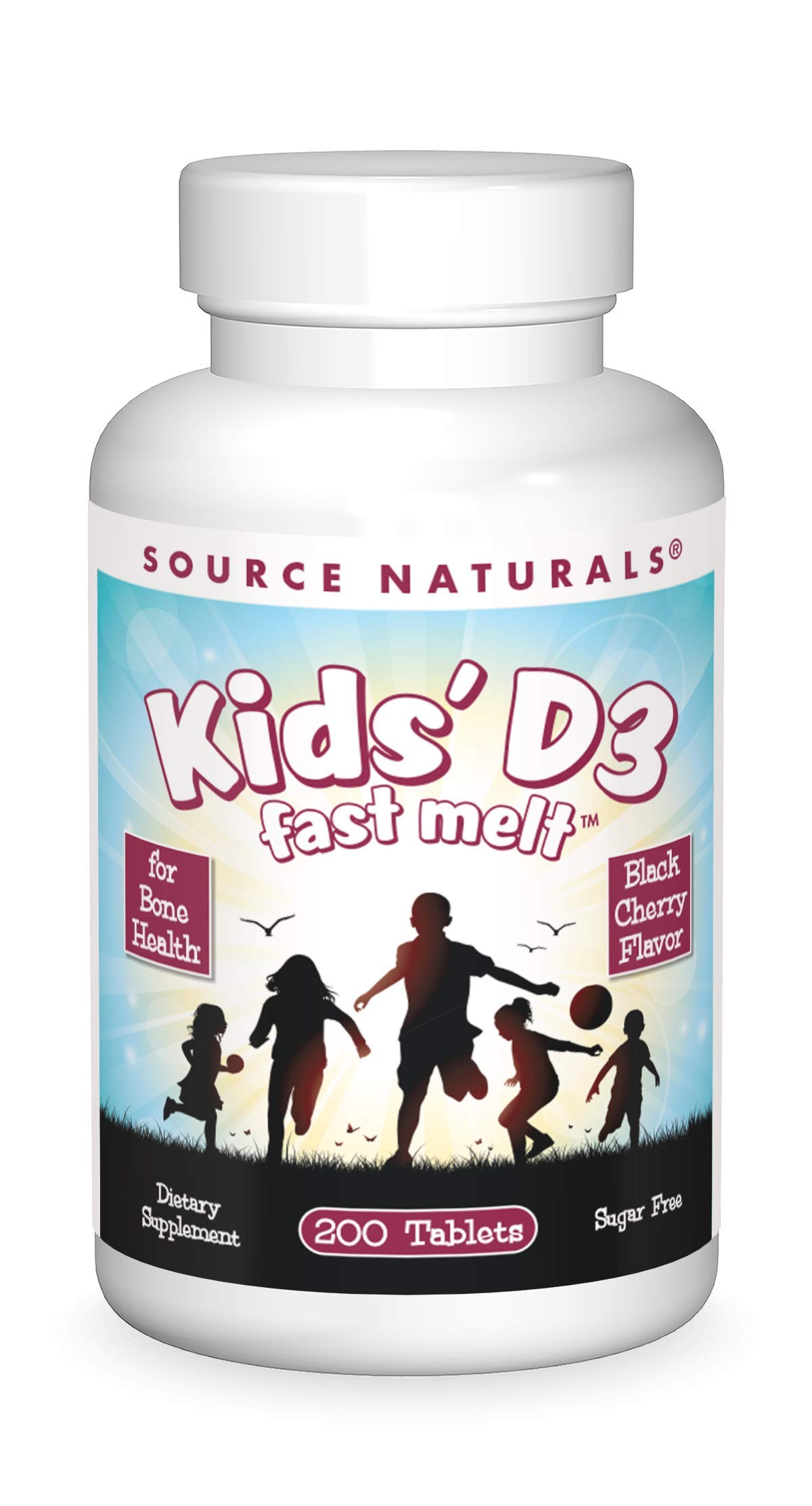 SOURCE NATURALS Kids' D-3 400 IU Fast Melt, 200 Count