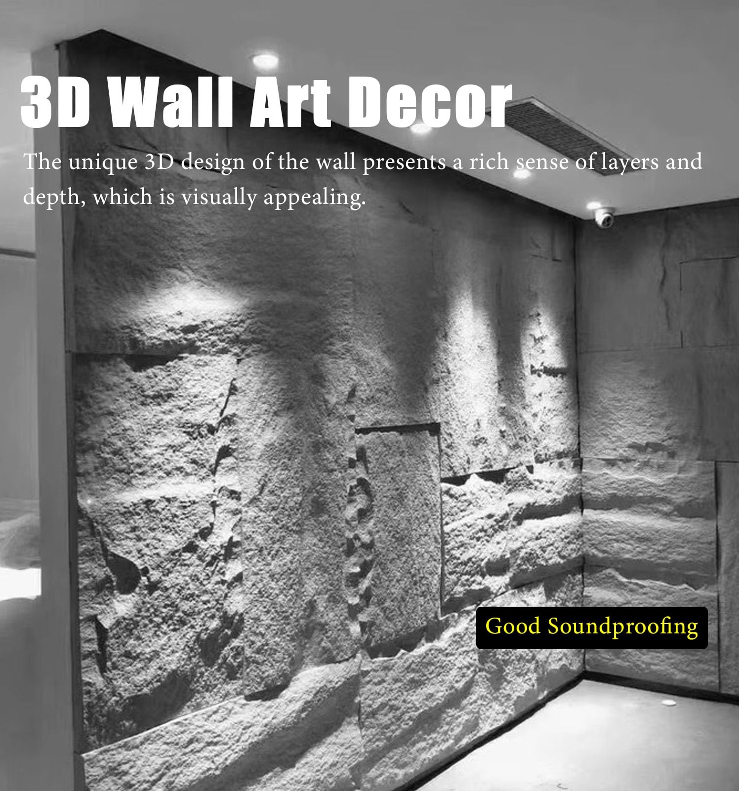 Revestimiento de Pared Moderno con Arte 3D, Revestimiento de Piedra Artificial para Exterior e Interior, Molde Decorativo con Textura de PU Impermeable (Rojo, 1 Unidad)