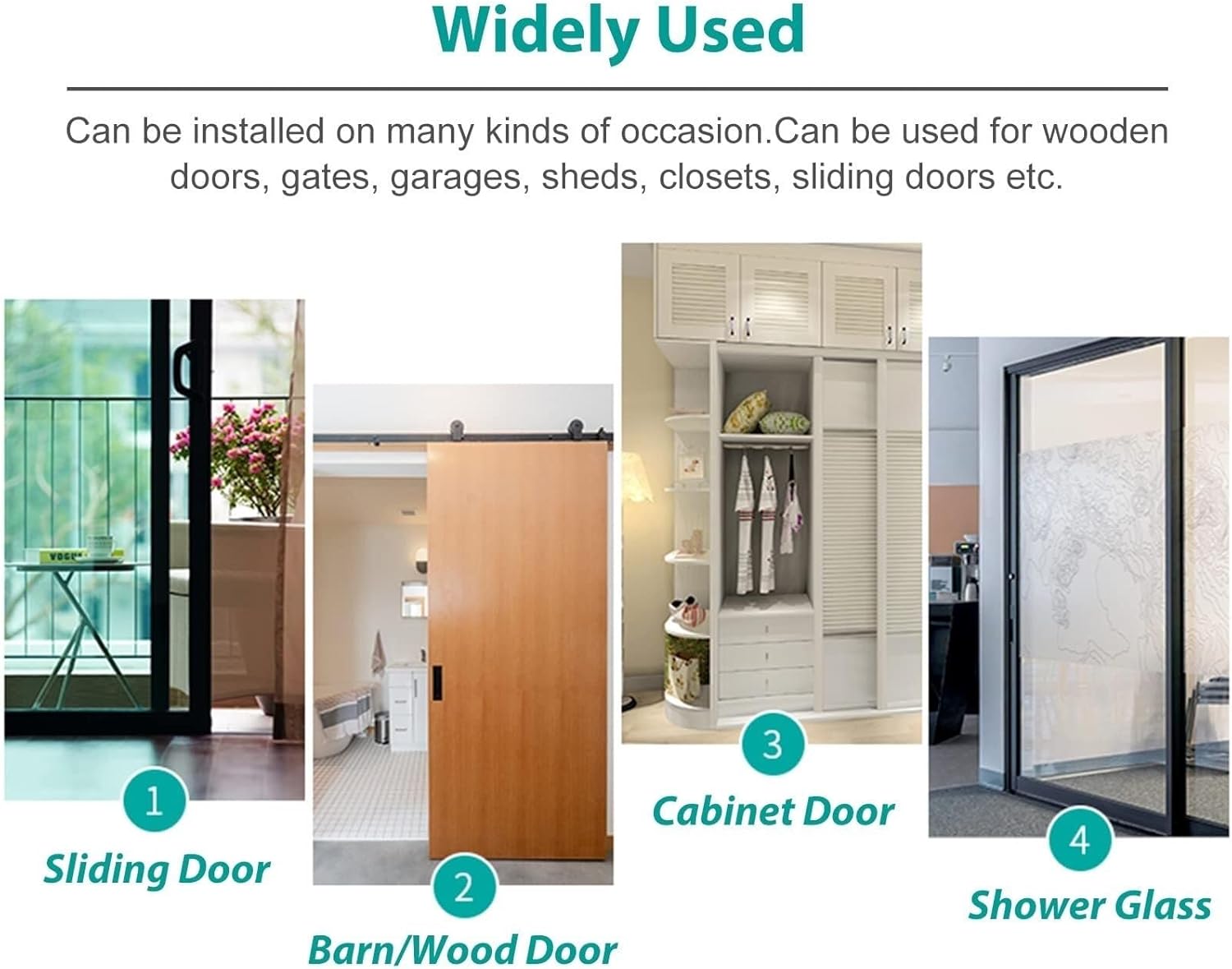 Glass Door Handles Round Pipe,Home Office Studio Bath Handle Pull Set,Push Pull Door Handle for Single Door Interior Exterior Grey/Silver/Black