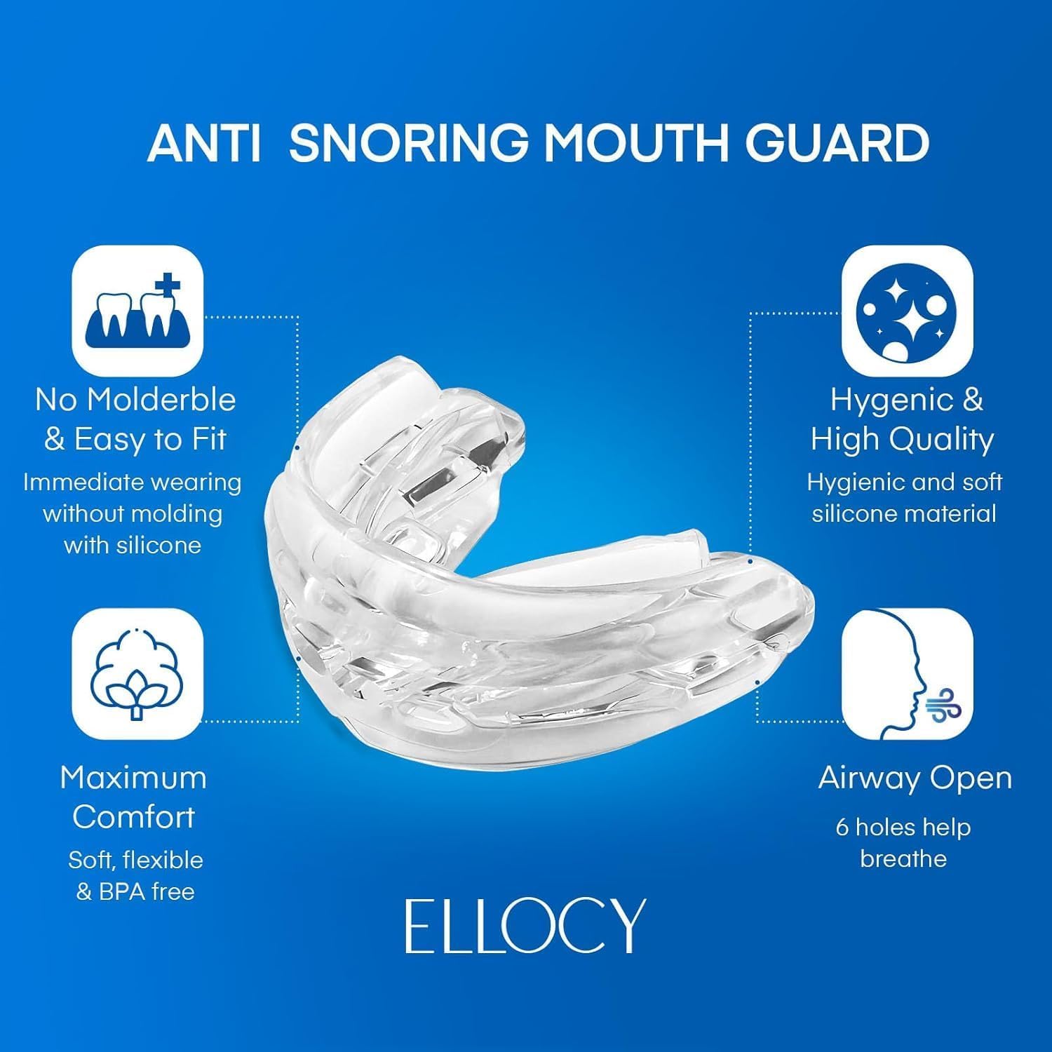 Anti Snoring Devices Mouth Guard: Snore Guard Anti-snoring Device - Snoring Solution- No Moldable and Easy to Fit — view 2