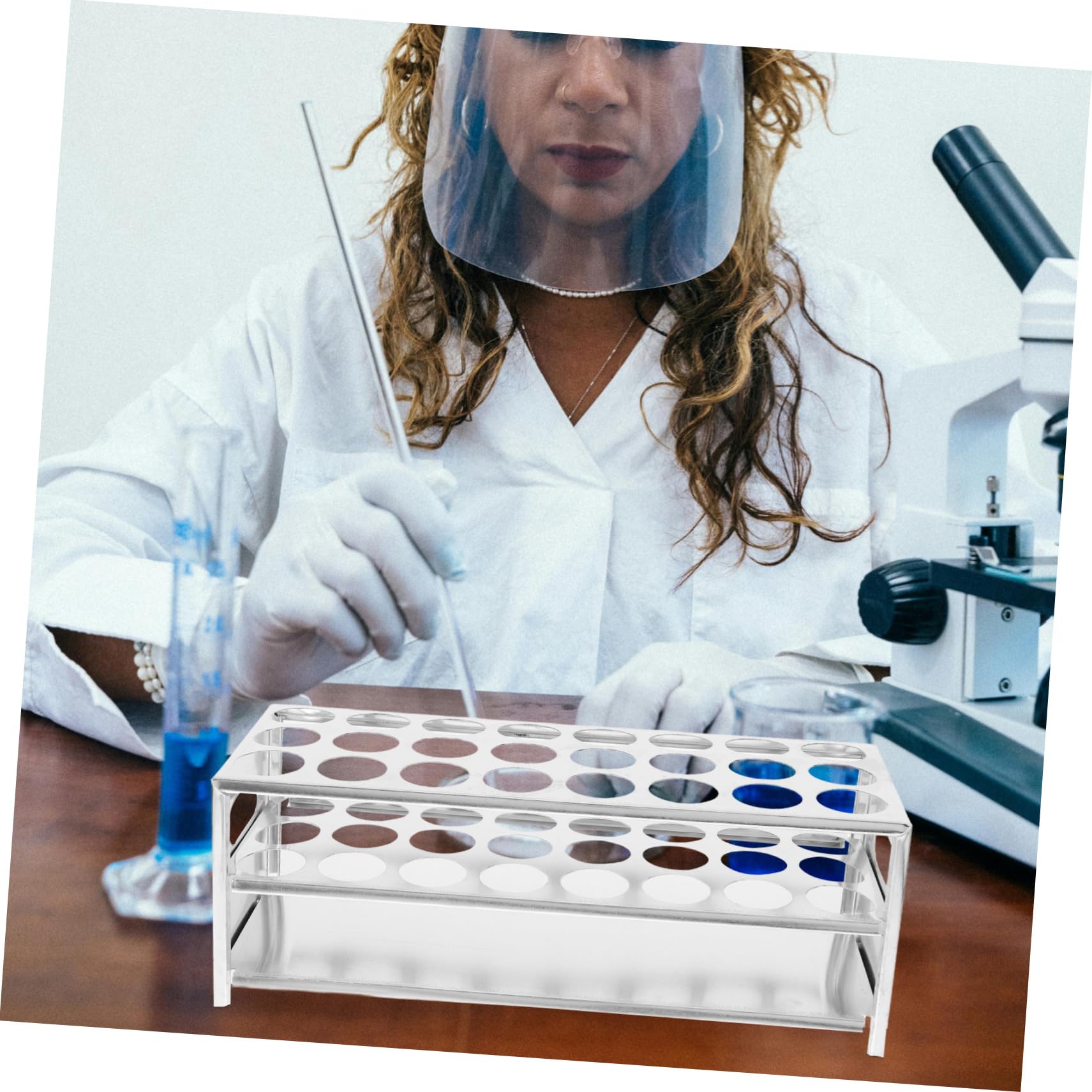 2 Stück Organizer Halter für Reagenzgläser Stabiler Test Tube Display Rack für Chemie Sicherer Schutz bei Zentrifugation für Laborbedarf