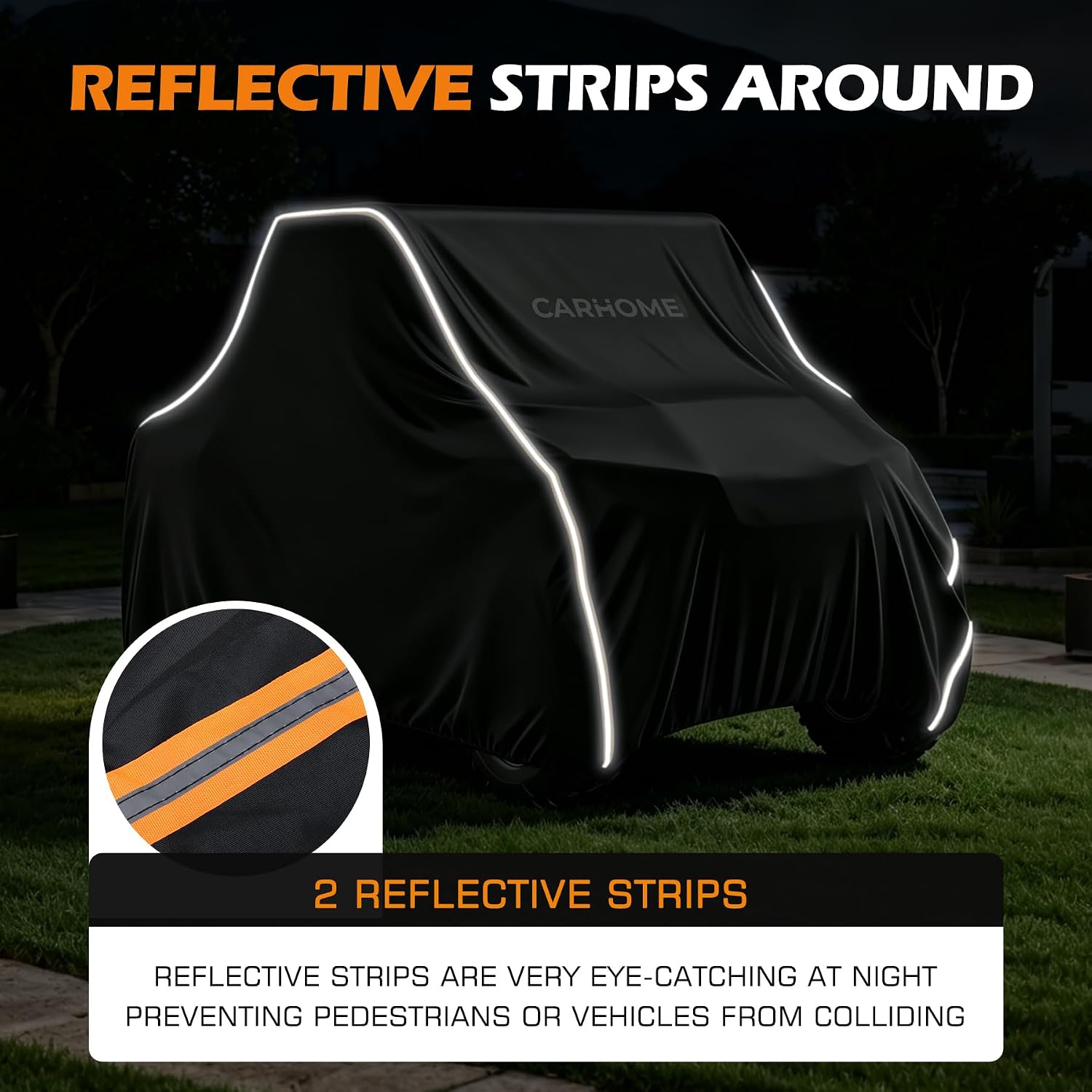 UTV Cover, 600D Heavy Duty Waterproof Side by Side Cover | Fits 2-3 Seater UTVs, All-Weather Cover with UV Protection, Windproof Straps, 140" x 75" x 58"