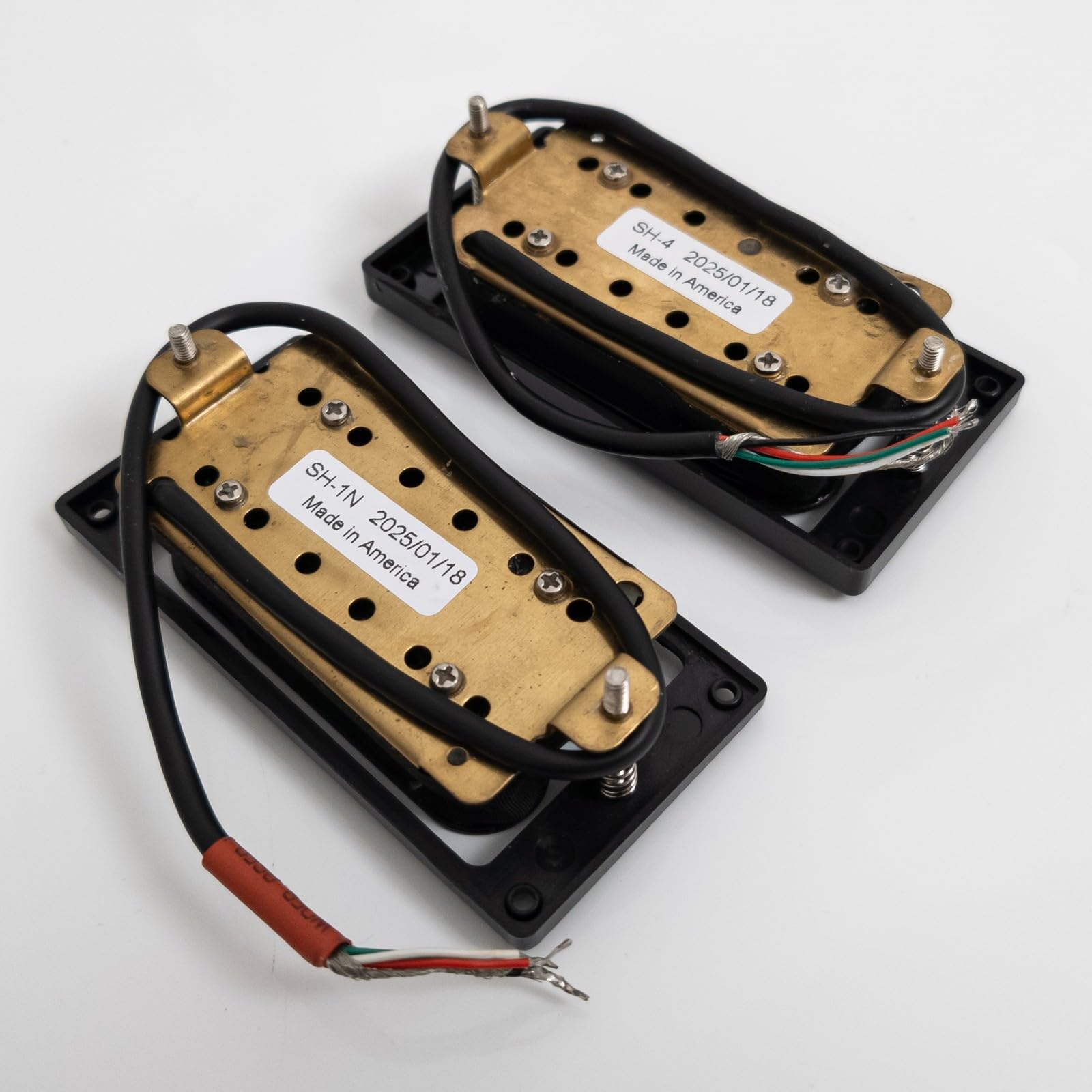Humbucker-Tonabnehmer-Set für Gibson LP SG Gitarre, warmer 7,5 K Hals + kräftiger 15 K Steg-Keramik-Magnet, kompatibles Upgrade für E-Gitarre, 1 V1T Verkabelung (Schwarz – BK 1V1T Kabelbaum-Set)