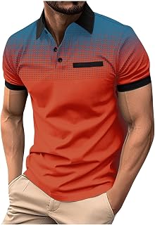 Golf Polo Shirts for Men Lightweight Short Sleeve V Neck Henley Shirt Casual Fashion Athletic Workout Tee Tops