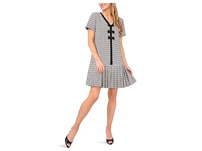 CeCe Pleated Box Combo Bow Dress Women