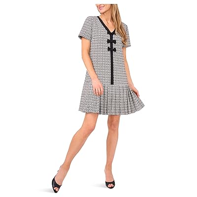 CeCe Pleated Box Combo Bow Dress Women
