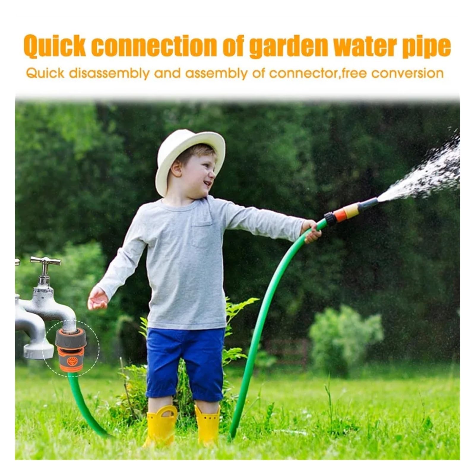 Tubo da giardino Connettore rapido Prolunga for rubinetto Giunto di collegamento Connettori for tubi dell'acqua Raccordi for irrigazione Commercio all'ingrosso(6-point,12PCS)