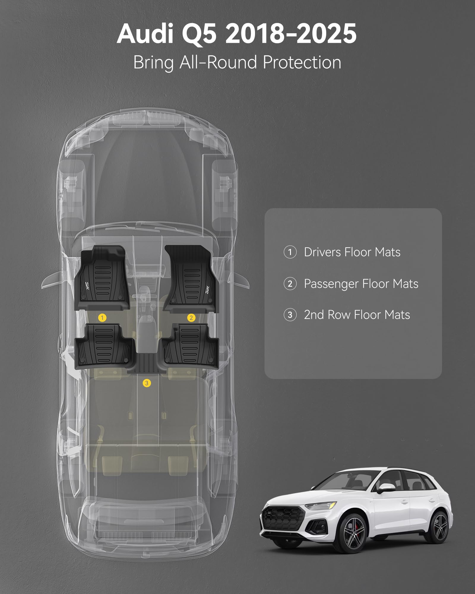 Amazon | 3W フロアマット カスタム フィット アウディ Q5/SQ5