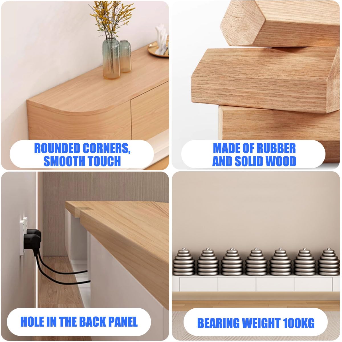 Supporto TV sospeso - Console multimediale montata a Parete con 2 cassetti, Elegante Centro di intrattenimento, Ampia Panca TV portaoggetti per Soggiorno, salvaspazio