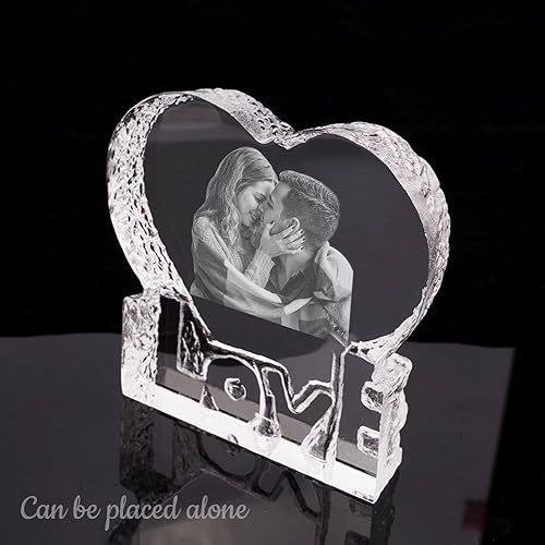 Miniatura 3 de Angry Egg Boy Foto de cristal 3D, en forma de corazón, luz nocturna personalizada, lámpara de cristal 3D, rotación Bluetooth, marco de fotos de