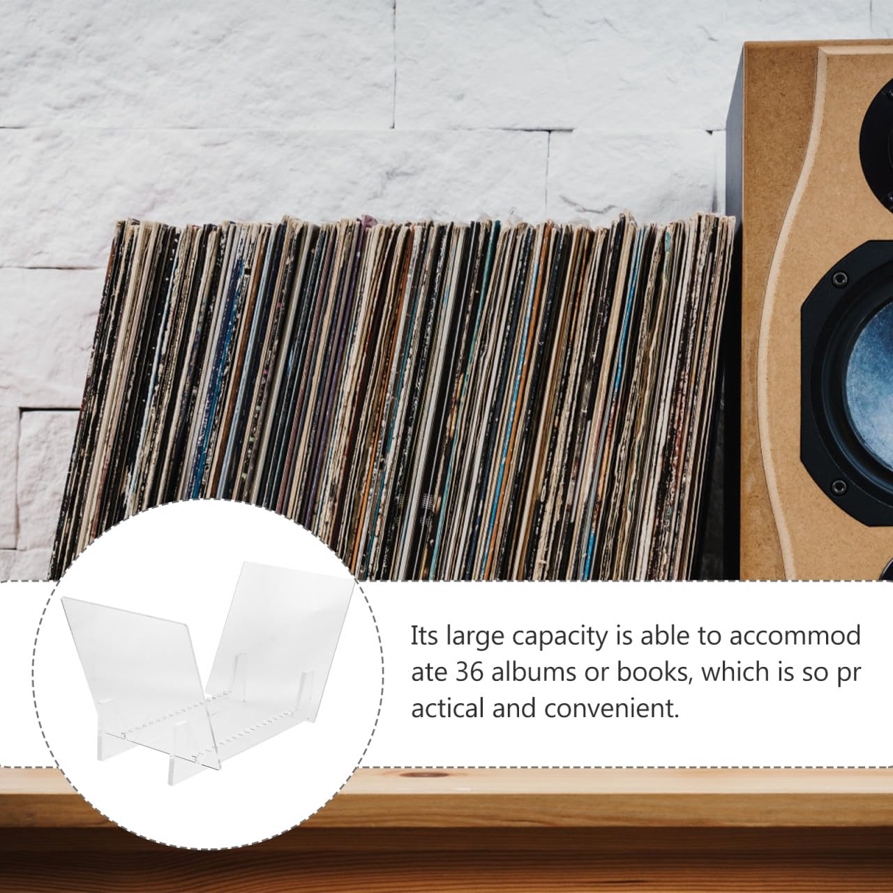 Supporto per dischi in vinile acrilico, moderno supporto per album per la casa, elegante scaffale da collezione per gli amanti della musica e gli appassionati di arredamento