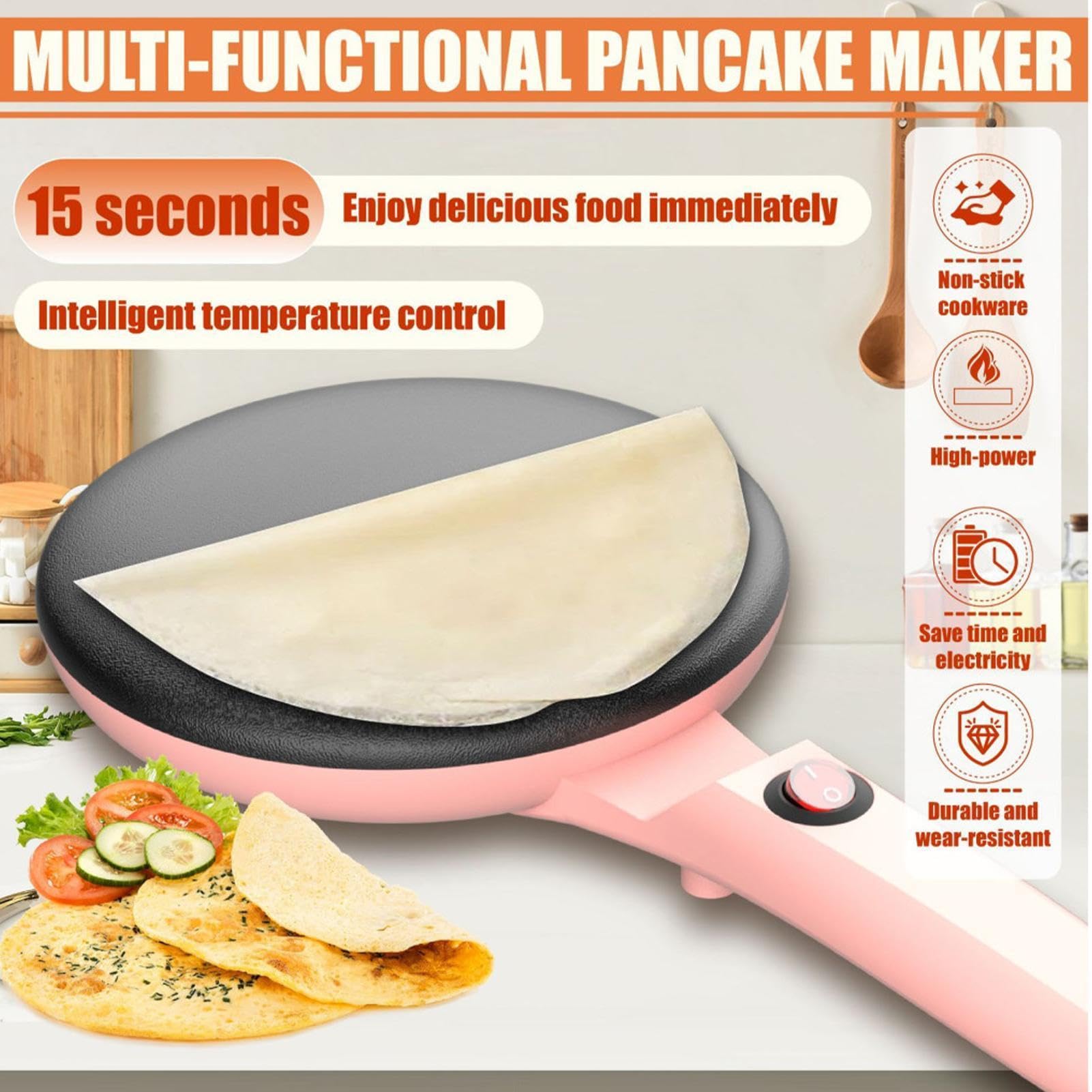 Sartén para crepes, Crepera eléctrica Control automático de temperatura