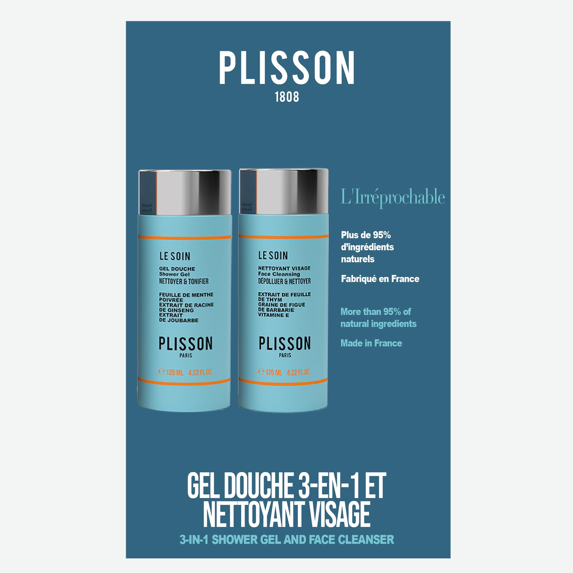L'Irréprochable :Gel Douche + Nettoyant Visage