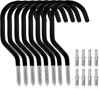 GURADESIGN 8-Pack Heavy Duty Bike Hooks 100 lbs Capacity 6 Inch Rustproof Garage Wall Ceiling Storage