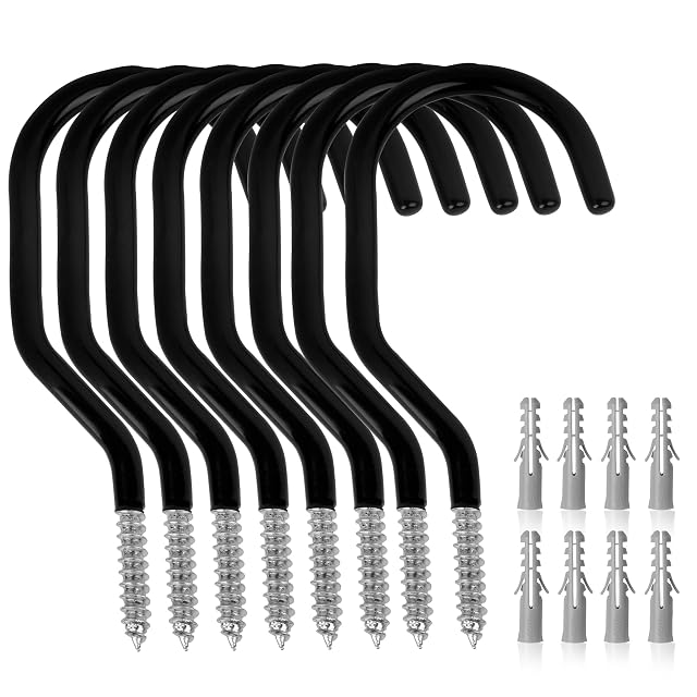 8-Pack Heavy Duty Bike Hook Loading Capacity 100 LBS 6 inch Bike Hooks for Garage Wall and Garage