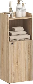 HOMCOM Schmaler Badezimmerschrank 4 Ebenen 40x31x104cm Gelbeiche