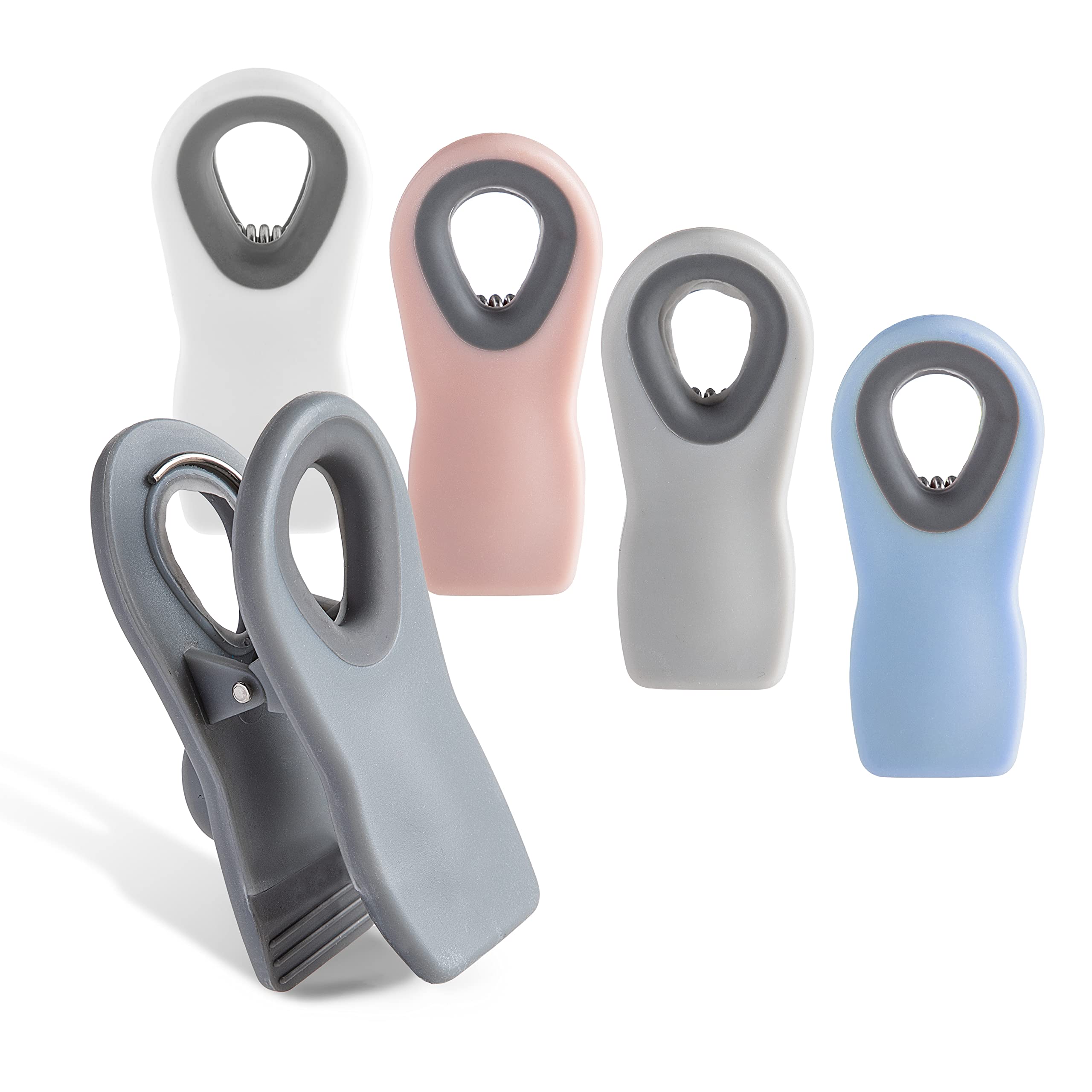 COOK WITH COLOR Bag Clips with Magnet- Food Clips, Chip Clips, Bag Clips for Food Storage with Airtight Seal Grip for Bread Bags, Snack Bags and Food Bags, Multi Colored, Pack of 5