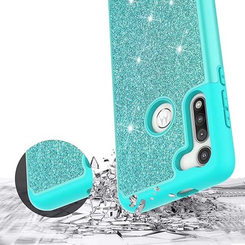 Miniatura 6 de Funda de teléfono para Moto Motorola G Fast (versión 2020) con vidrio templado, cubierta dura inalámbrica de TPU de doble capa, brillante, bonita