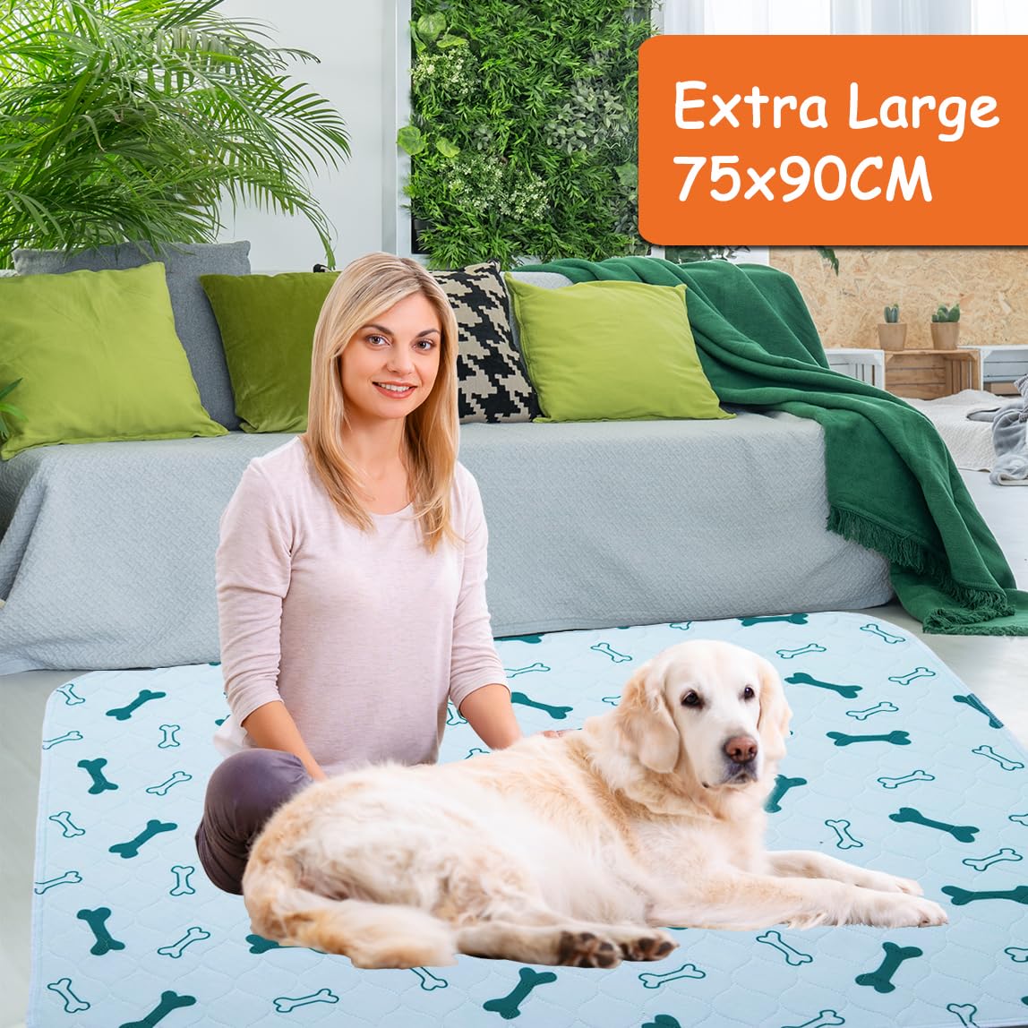 Almohadillas lavables XL para cachorros de 75 x 89 cm, reutilizables, almohadillas de entrenamiento para cachorros, almohadillas para orina de perro, impermeables, almohadillas de