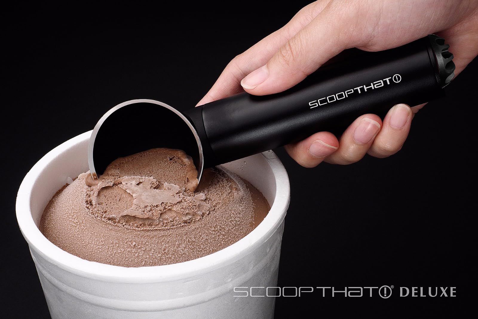 That Scoop Deluxe Cuillère à Glace Luxe, Aluminium, Noir Mat, 1 cm