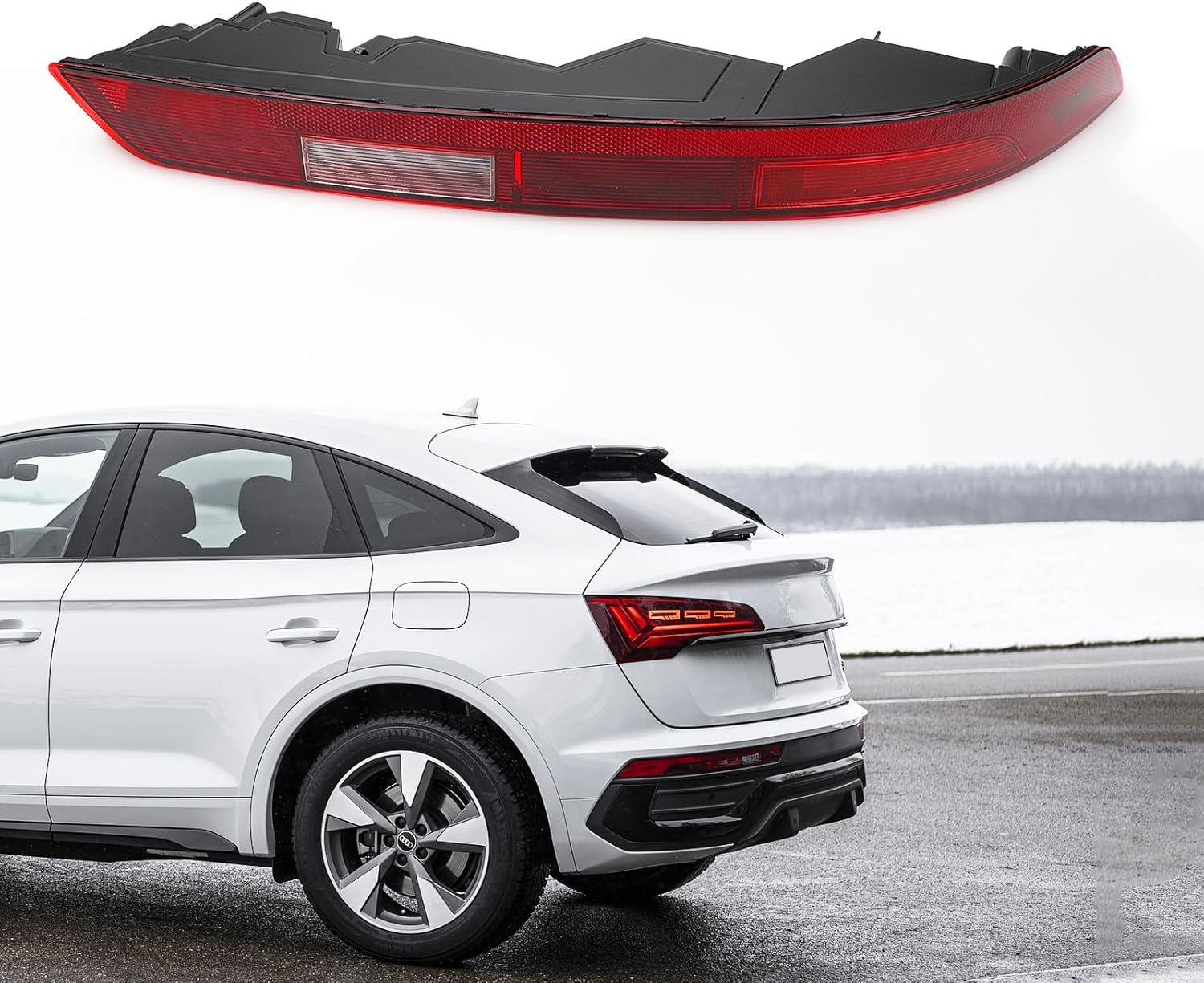 FEXON Right Passgenger Side Rear Bumper Reflector Tail Light Fog Lamp Compatible with Audi Q5 2018-2021 Replace 80A945070A Right/Passenger Side