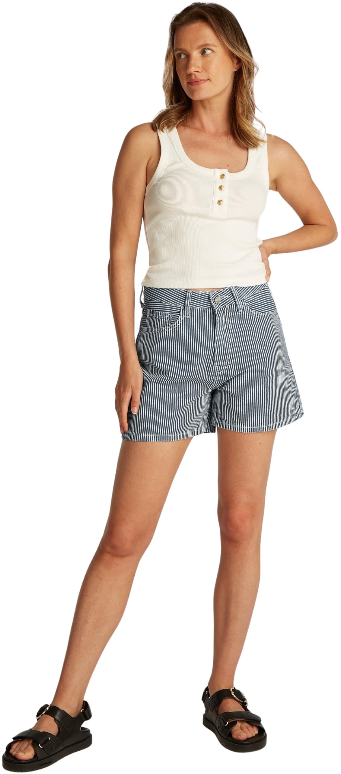 Tommy Hilfiger Donna Pantaloncini in Jeans Mini Jaz Vita Alta