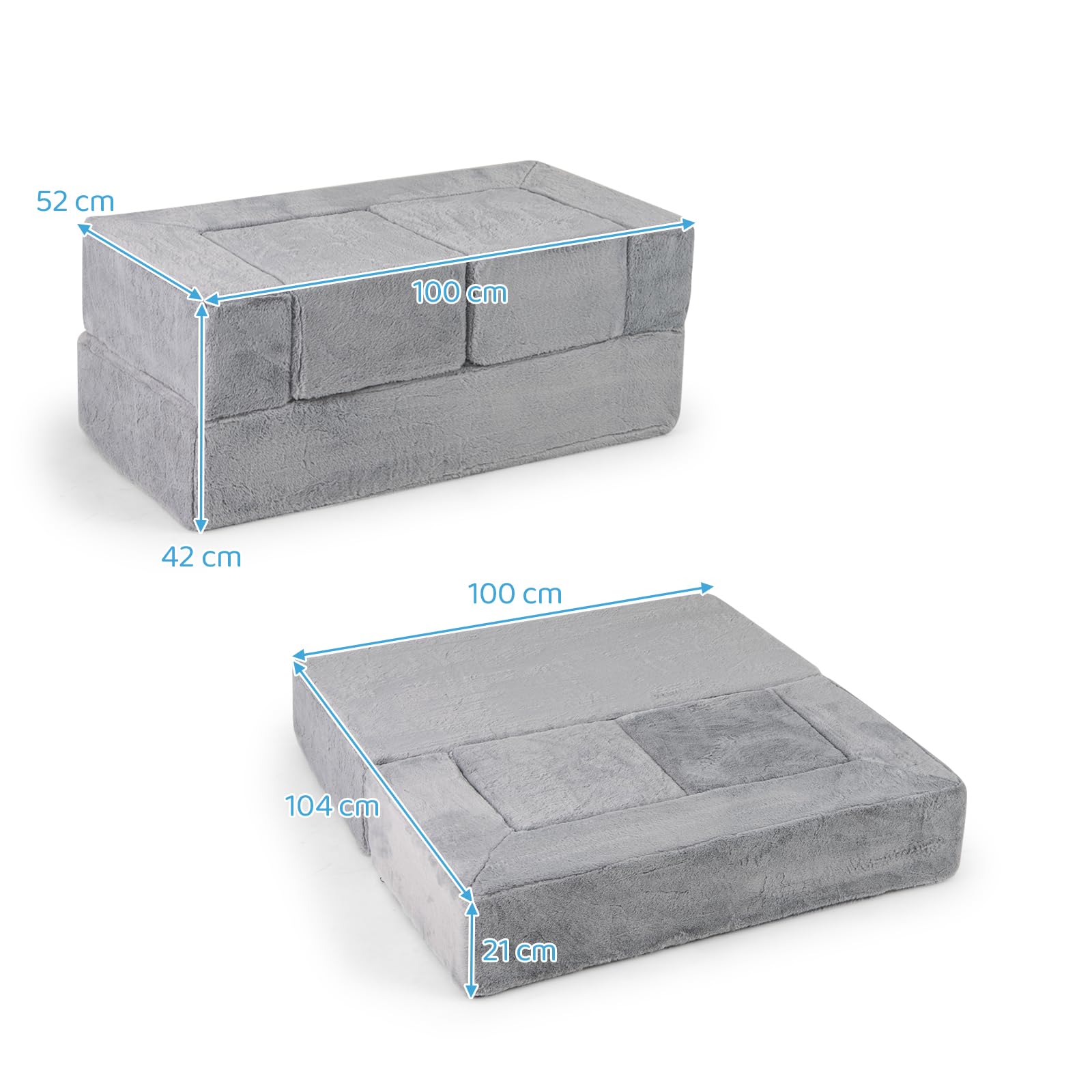 GOPLUS Canapé Enfant 2 Places, 8PCS Fauteuil Enfant Convertible en Mousse, Jeu en Blocs Motricité avec Housse en Tissu Suédé, Canapé de Jeu Modulaire GOPLUS Canapé Enfant 2 Places, 8PCS Fauteuil Enfant Convertible en Mousse, Jeu en Blocs Motricité avec Housse en Tissu Suédé, Canapé de Jeu Modulaire
