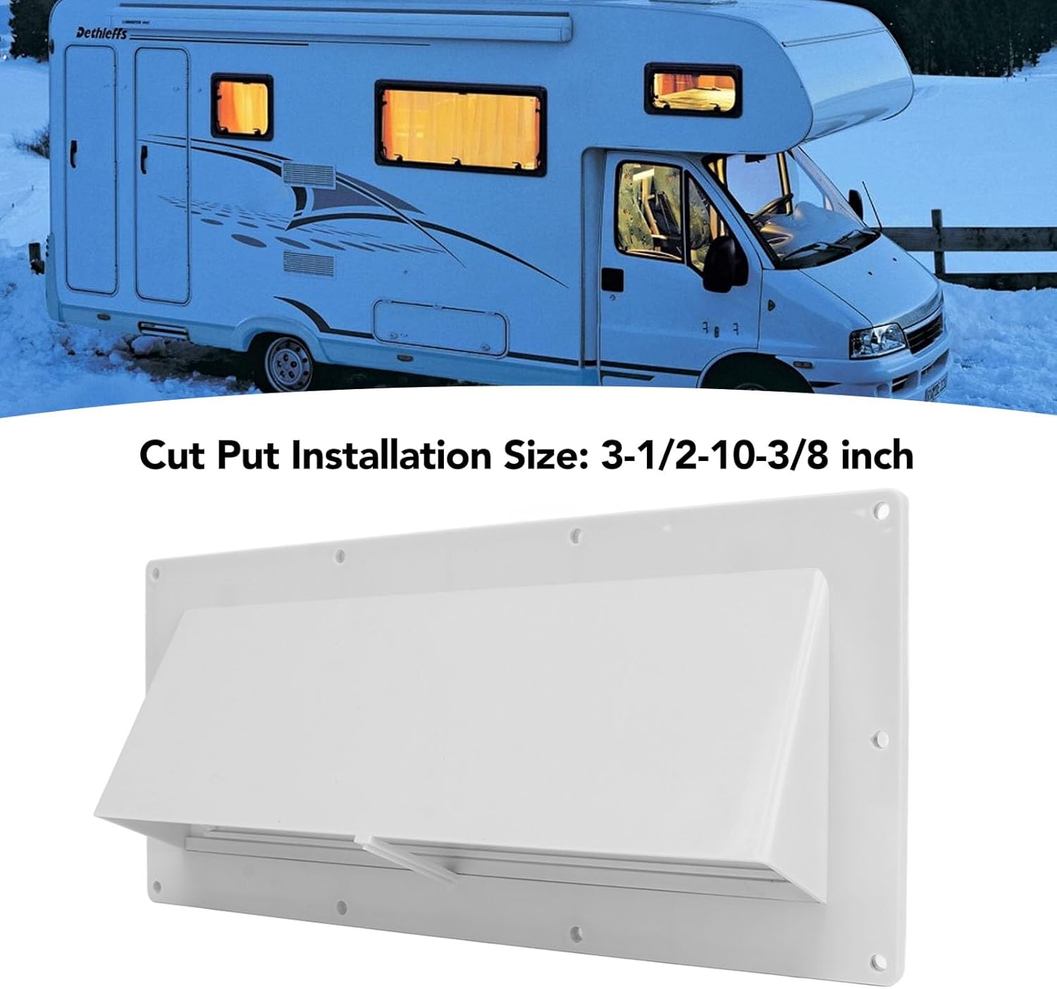 Acouto RV Exhaust Vent Cover RV Range Hood Cover Sidewall Vent Cover with Lockable Clips for Trailer White