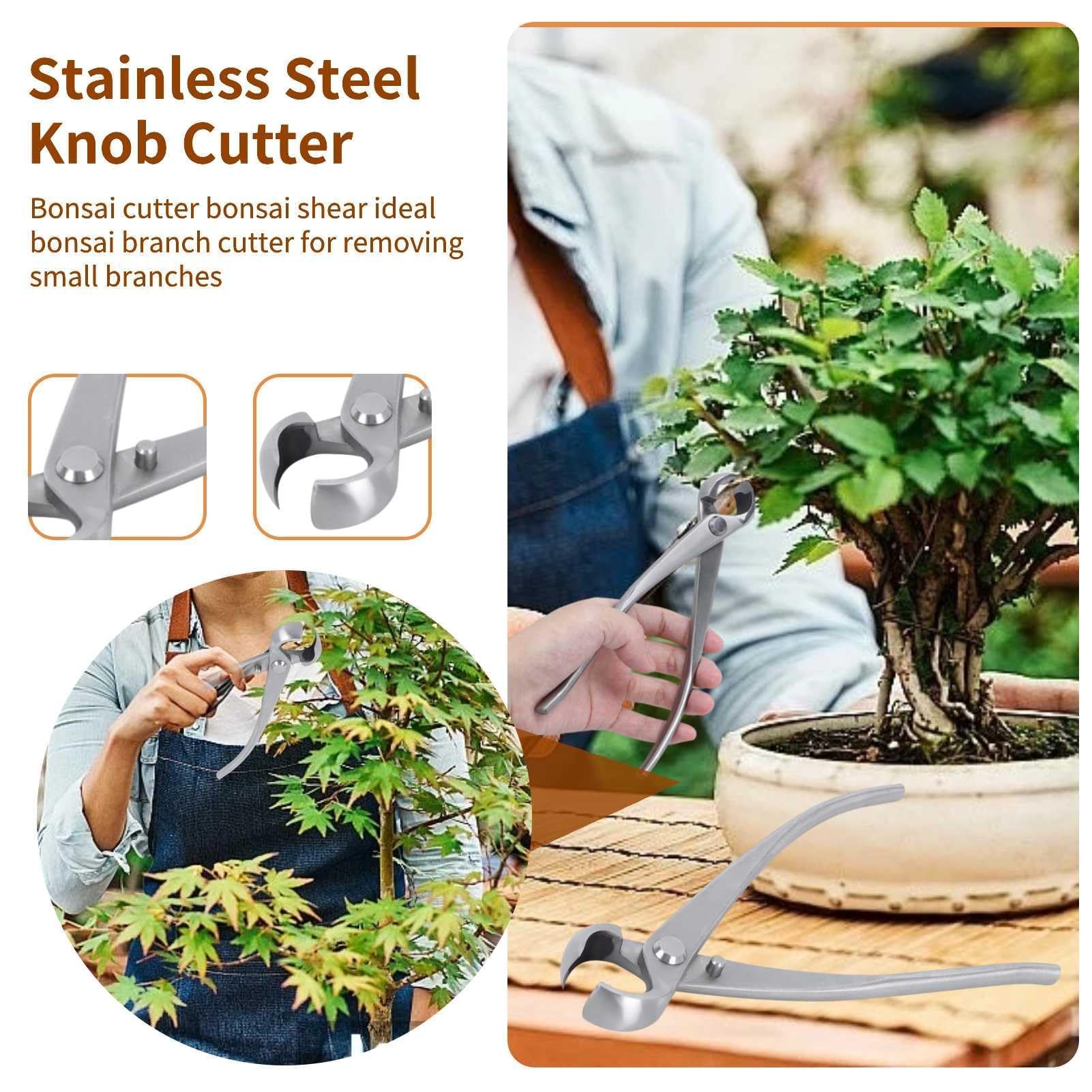 Cortador cóncavo de acero inoxidable para bonsái de 180 mm, ideal para podar, recortar y dar forma, con mango ergonómico, tijeras para bonsái, herramienta de jardín