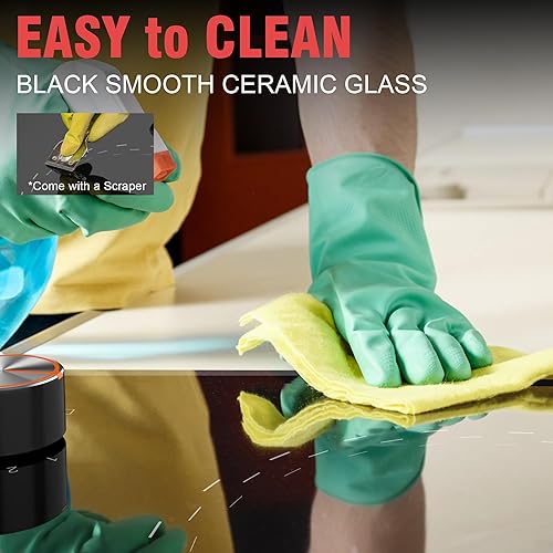 Miniatura 7 de Estufa eléctrica de 2 quemadores enchufable, perilla de 120 V, estufa eléctrica radiante integrada de 12 pulgadas de 110 V, estufa eléctrica de