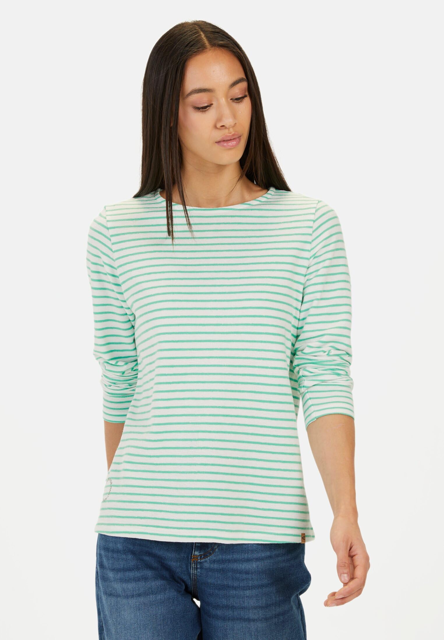 camel active Damen Langarmshirt mit Rundhalsausschnitt