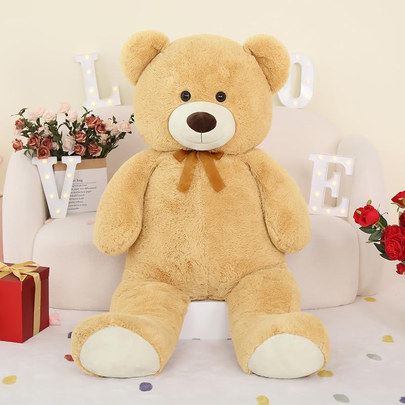 MorisMos Óriás Plüssmackó 130 cm - XXL Puha Barackszínű Teddy Maci, Ölelésre Tökéletes Ajándék Gyerekeknek, Lányoknak, Pároknak