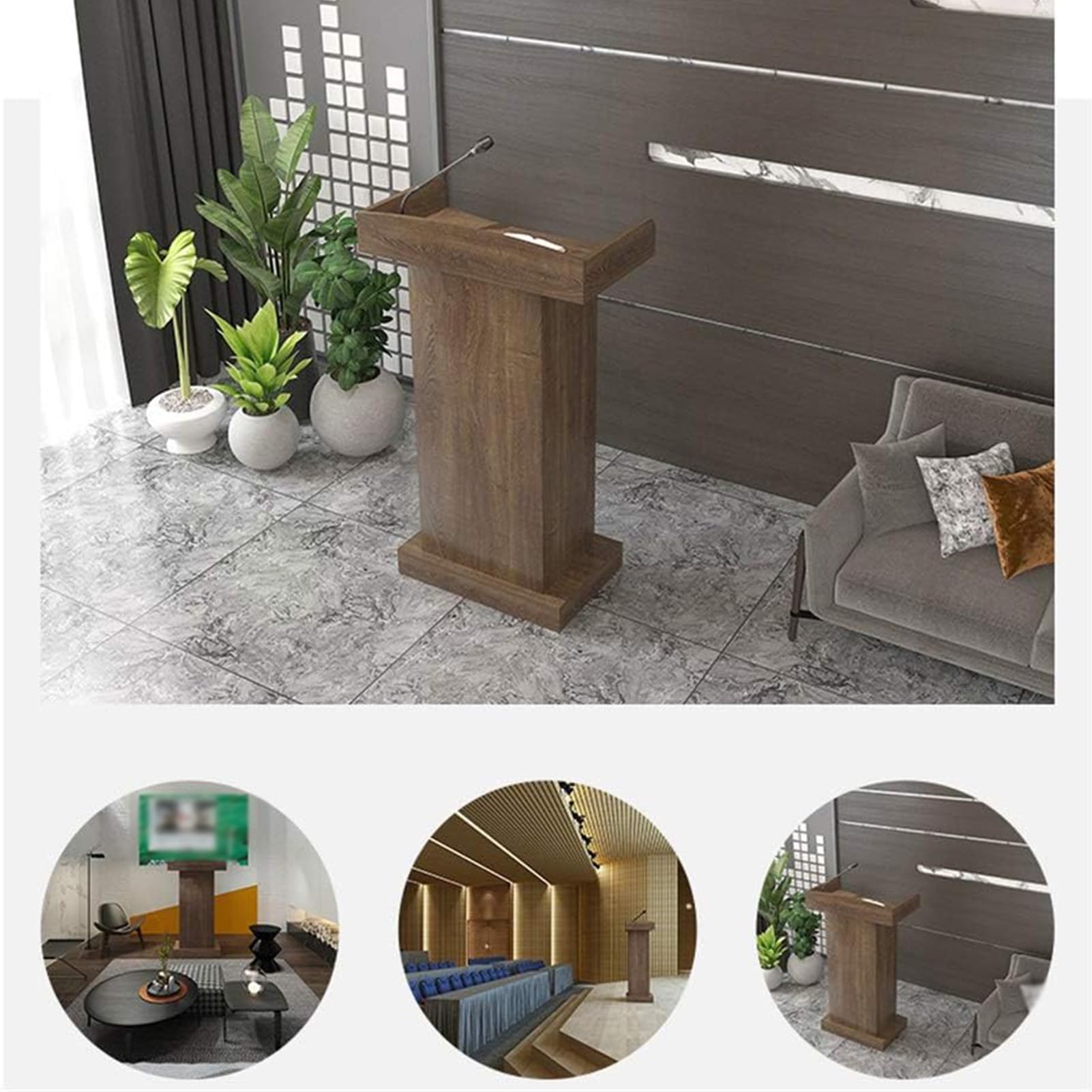 Drewniany stojak na podłogę, podium, stojące kazalnica,Oak