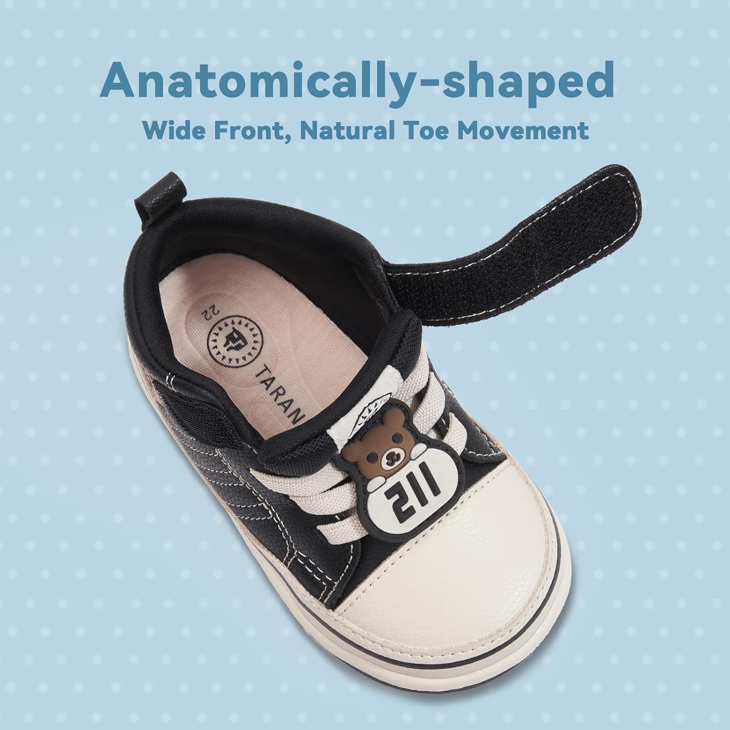 TARANIS Toddler Shoes Soft Rubber Sole First Walking Shoes Baby Breathable Sneakers