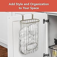 Vista 2 de Spectrum Ashley - Soporte para bolsas de plástico (capa de polvo de níquel satinado) - Dispensador de bolsas de comestibles y reciclaje para cocina