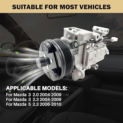 Miniatura 59 de Compresor de aire acondicionado AC para Ford Police Interceptor Utility 2013-2015, Ford Explorer 2011-2015, con embrague de A/C, compresor de CA