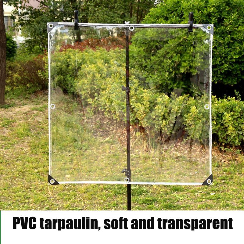 耐久性の高い防水PVCクリアタープ、グロメット付き、透明、破れ防止