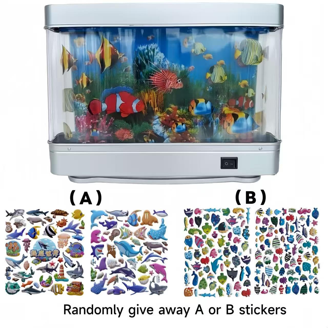 Künstliche Aquarium-Lampe, bewegliches Aquarium-Nachtlicht mit virtuellem Ozean-Effekt, 80er-Jahre-Retro-Design für Erwachsene Entspannung, Frutiger Aero, künstliche Aquarium-dekorative Lampe