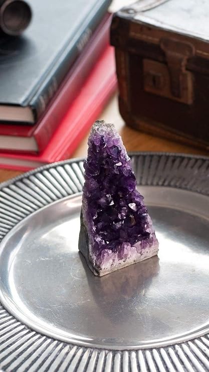 Small Natural Amethyst Cluster (Under 0.5 lb) Raw Amethyst Geode from Uruguay for Home Decor Deep Purple
