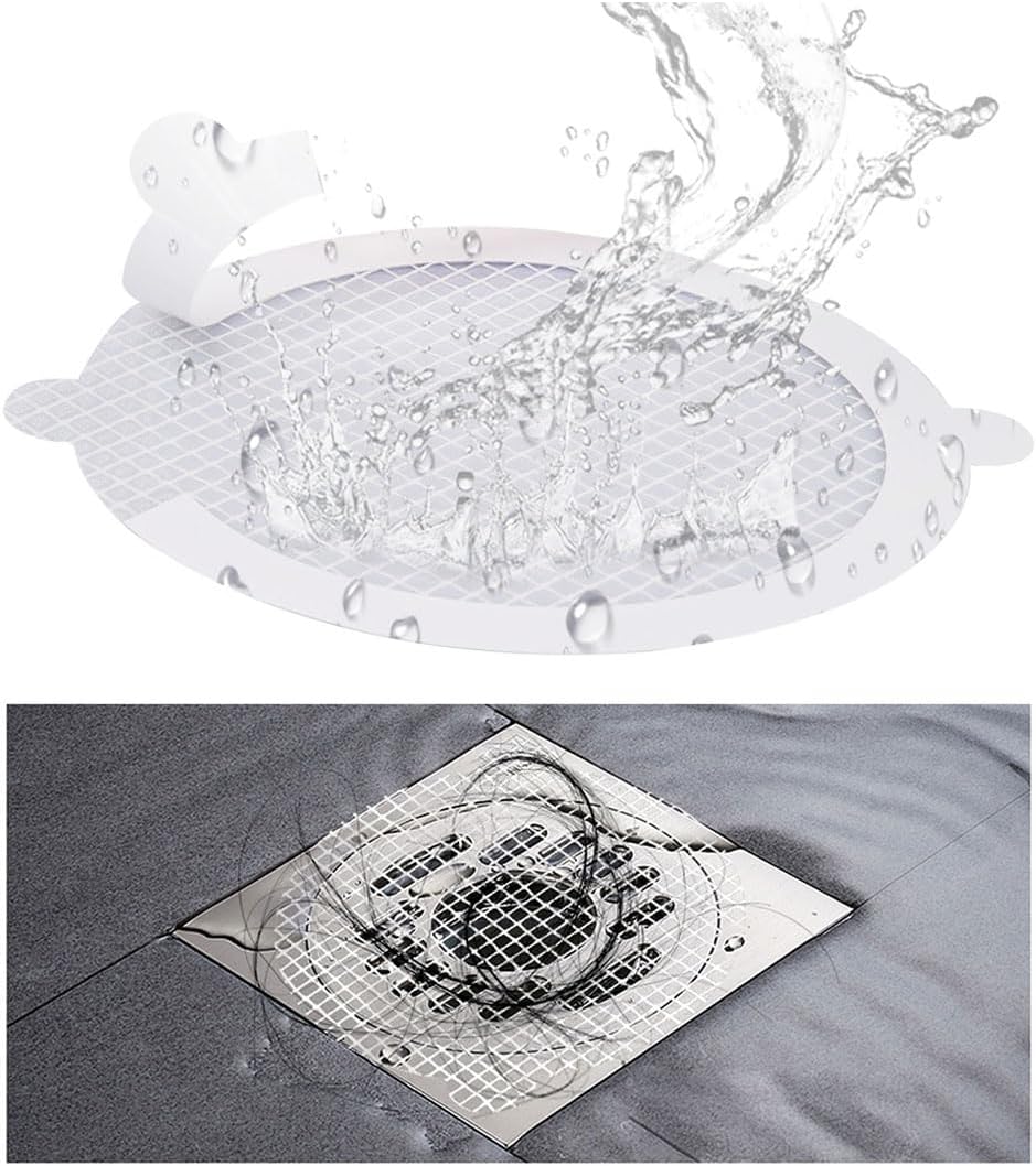 30 PCS Disposable Shower Drain Hair Catcher Mesh Stickers Waterproof Adhesive Easy to Use