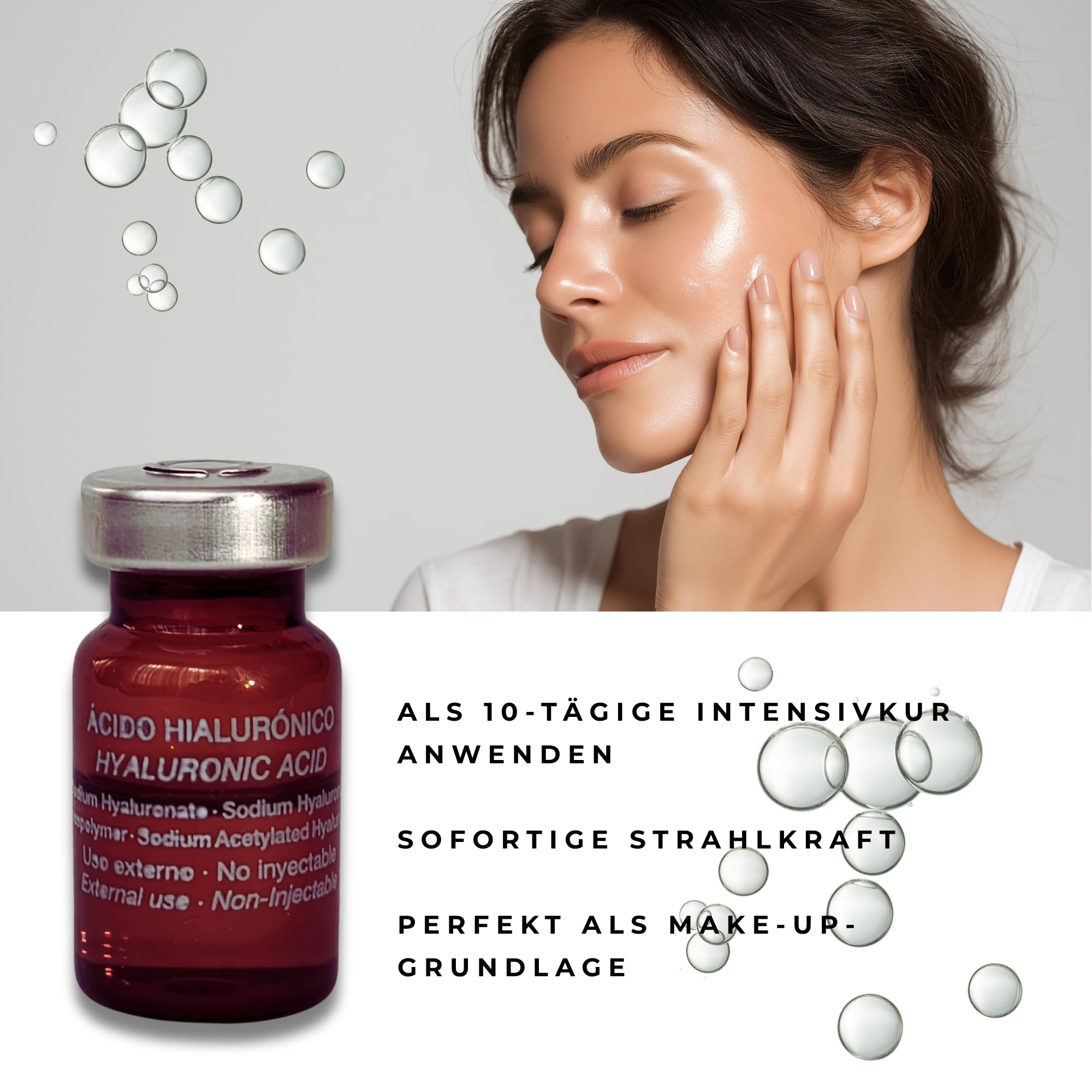 KFS Dreifach- Hyaluron Serum Hochdosiert – Microneedling Serum für Gesicht & Dermaroller – Lifting, Straffung, Faltenreduktion & Tiefenhydration – Mit Pantenol & Niacinamid – Nicht injizierbar. 10x5ml | Microneedling Serum für Gesicht & Dermaroller. Lifti