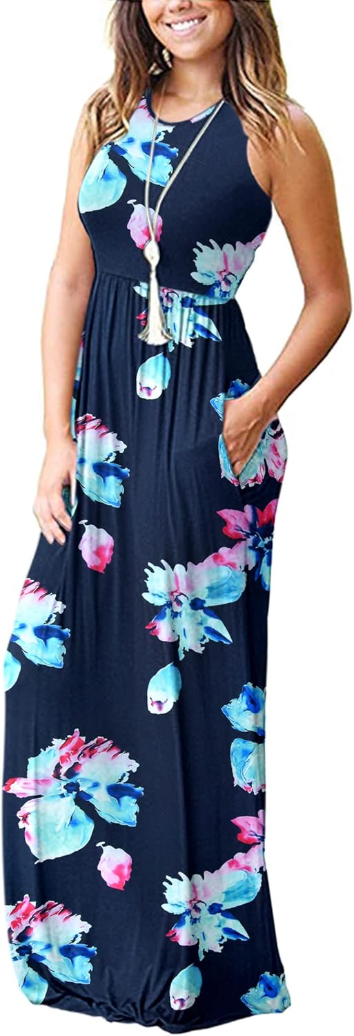 MOLERANI Women's Loose Plain Maxi Dresses Casual Long Dresses with Pockets - Image 2