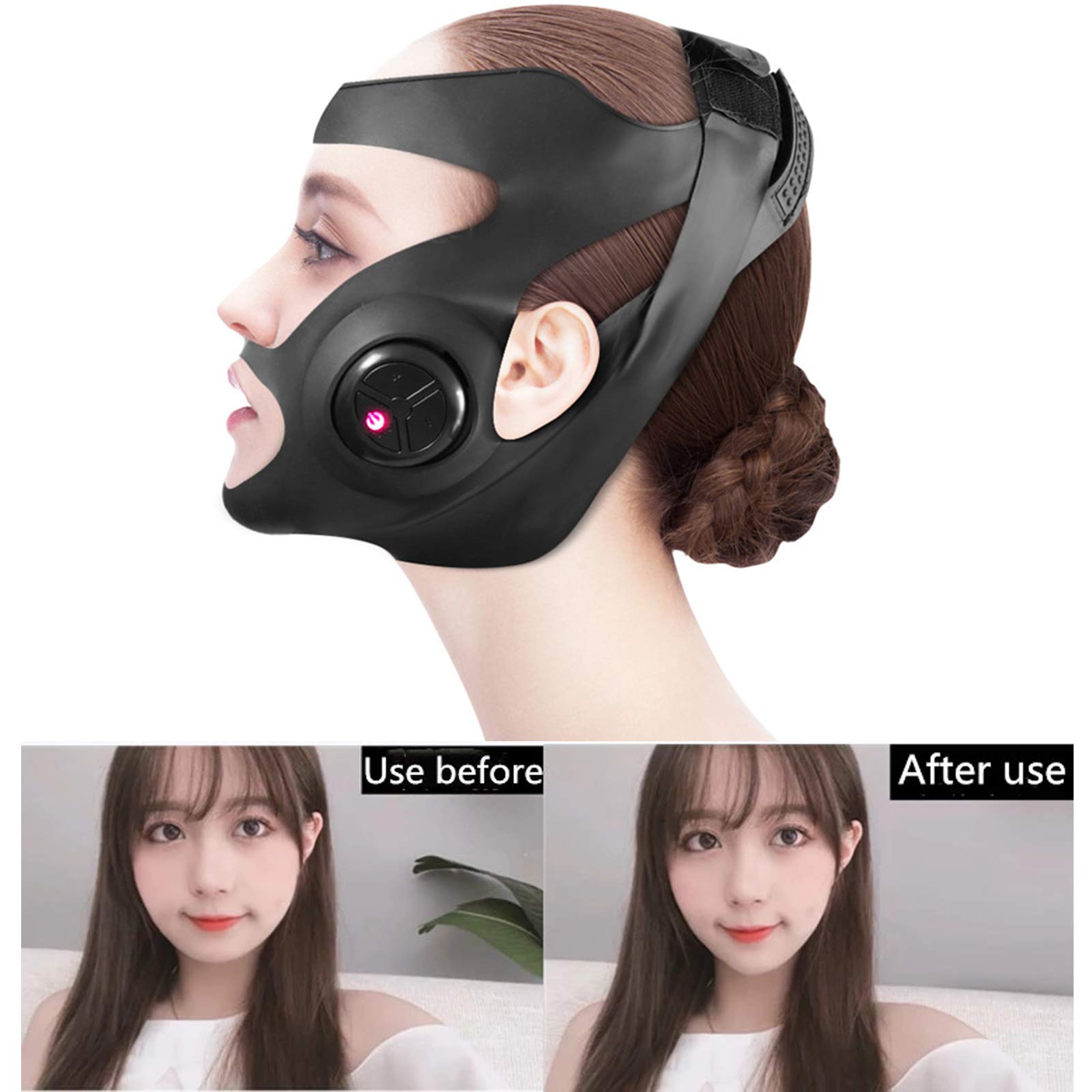Minceur Visage Masque, EMS Appareil de Levage de Visage Visage en V Lifting des Joues Affaissement du Menton Masseur de Muscles du Visage Contre Le Double Menton Anti-âge Chargement USB