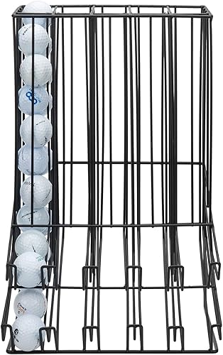 Miniatura 4 de MyGift Soporte para pelotas de golf de capacidad para 90  Dispensador de estante de exhibición miniatura de metal negro para pelotas de golf