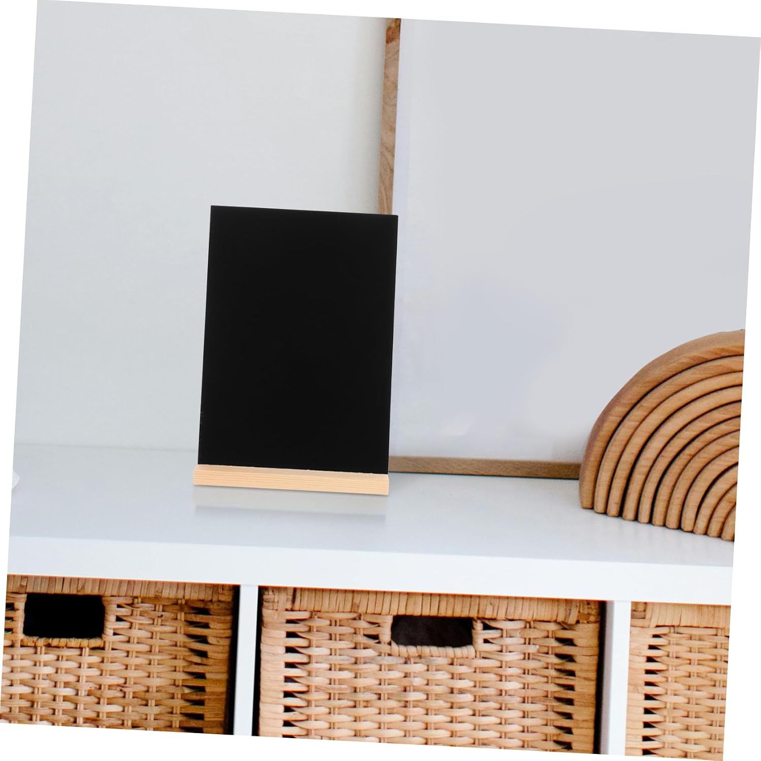 Single Sided Blackboard 21x15cm Desktop Decor Sign, with Pine Base