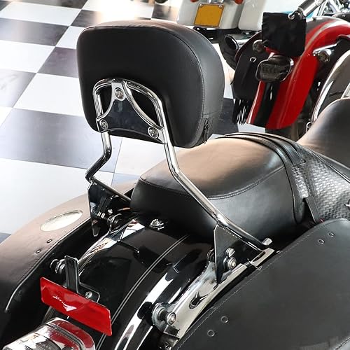Miniatura 10 de AUFER Respaldo vertical desmontable para pasajeros con almohadilla de respaldo compatible con Touring Road King Street Glide Electra Glide Road