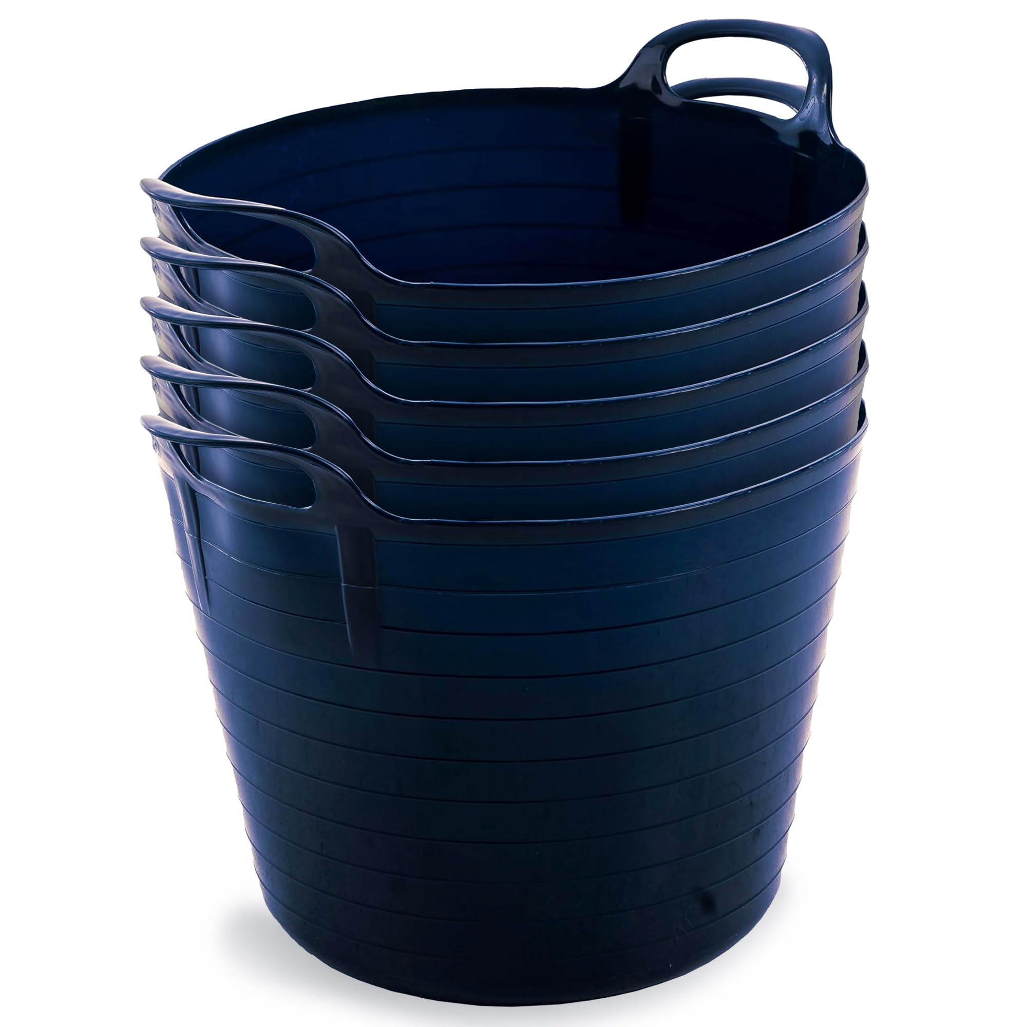 42L Blue Flexi Tubs- Multi Purpose Flexible Storage Container Buckets- Set Of 5 from B&Q