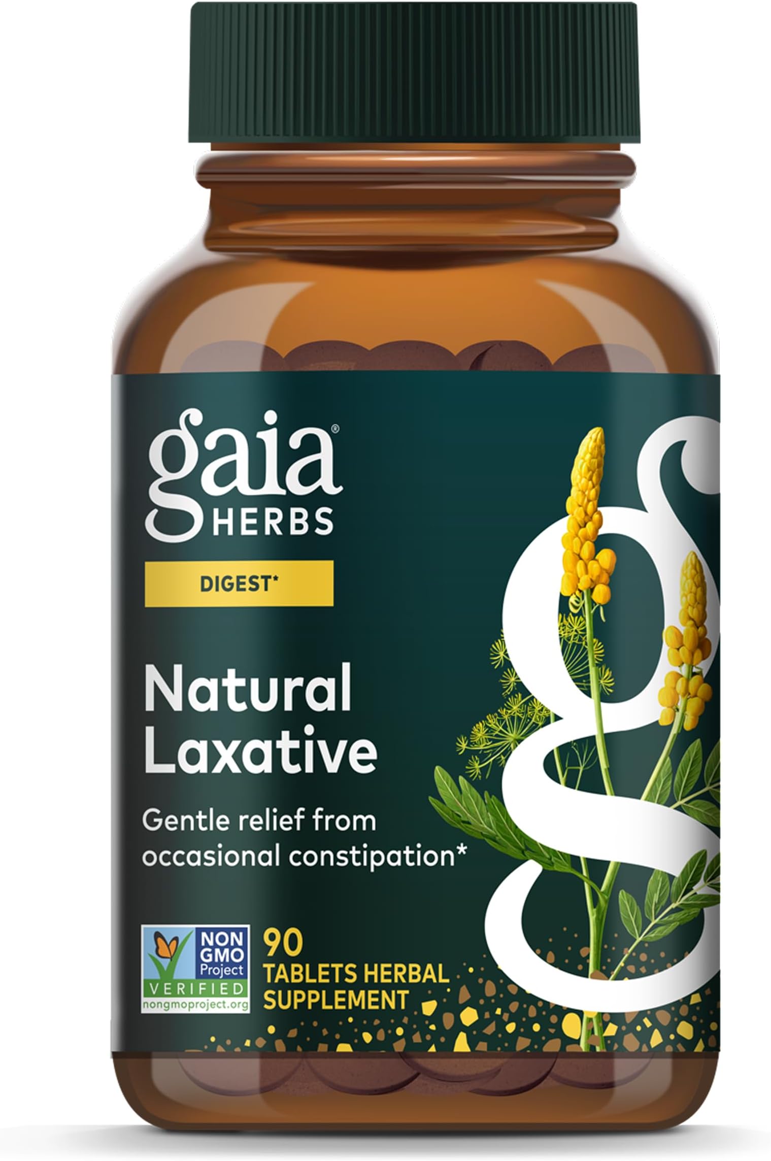 Natural Laxative - Relief from Occasional Constipation - Support for Natural Elimination Process* - with Senna Leaf, Cape Aloe, Dandelion & Fennel - 90 Tablets (45 Servings)
